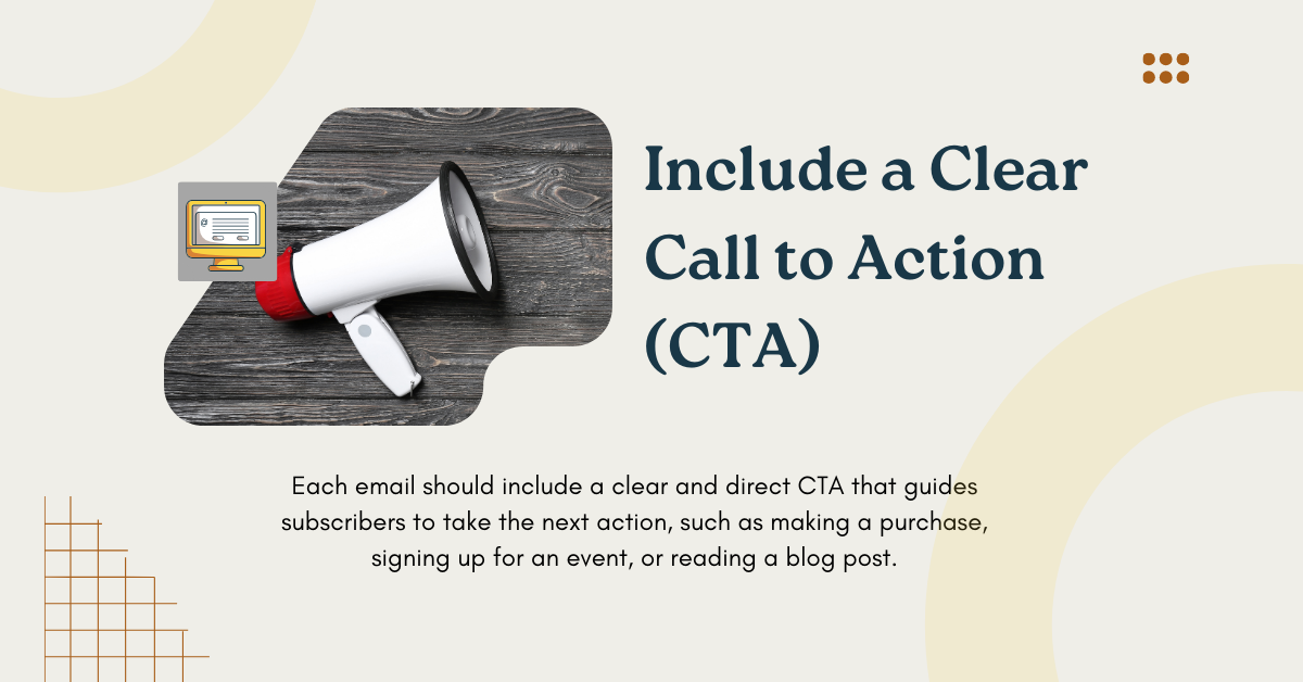 A call to action button is important for email marketing